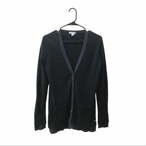 LACOSE black button up cardigan sweater